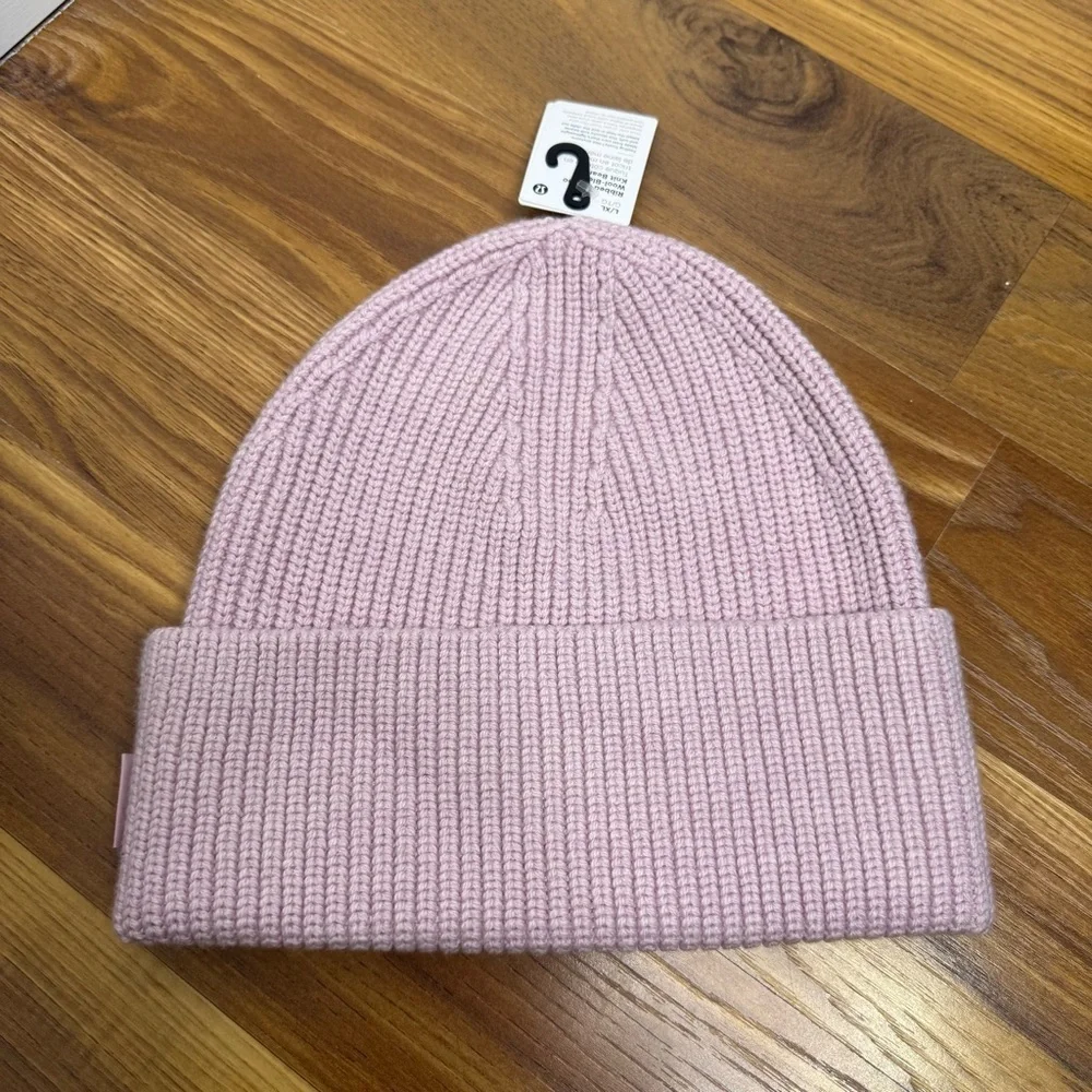 LULULEMON Pink Peony Ribbed Merino Wool-Blend Knit Beanie